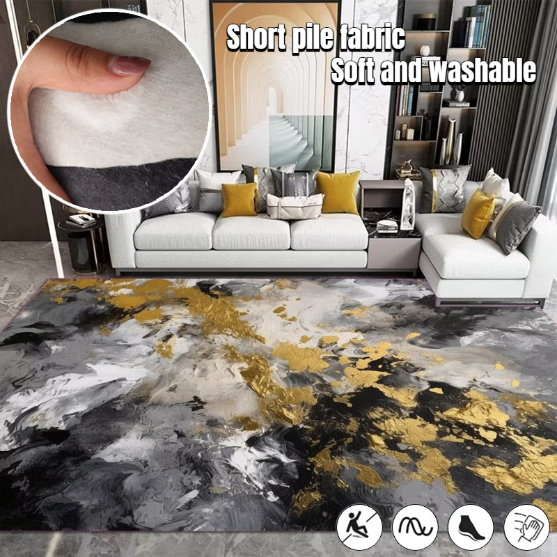 Outdoor Furniture Luxury - Nordycka czerń złote światło luksusowe dywany