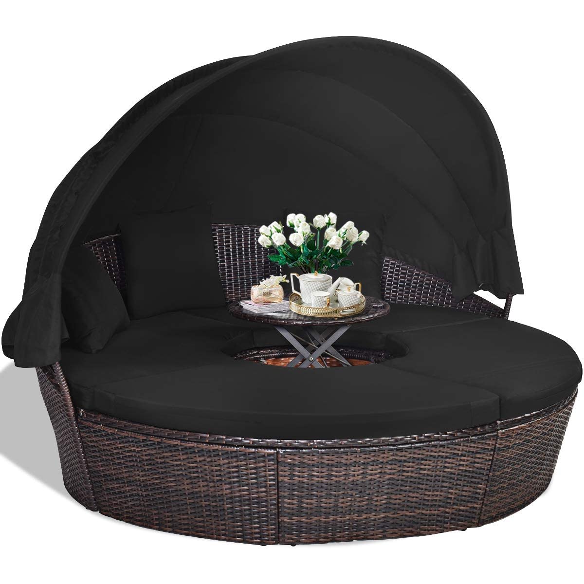 Outdoor Daybed Furniture - Zewnętrzna leżanka z baldachimem, modułowa sofa
