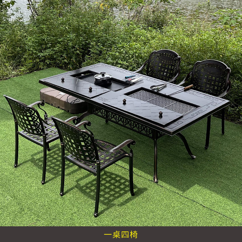 Outdoor Furniture Wood - Zestaw mebli z kutego żelaza na