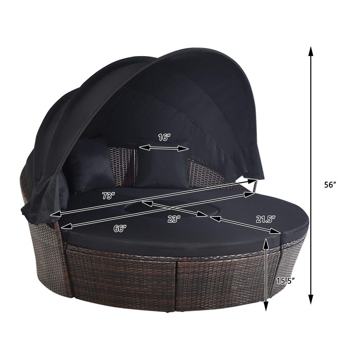 Zewnętrzna leżanka z baldachim – Outdoor Daybed Furniture recenzja i cena