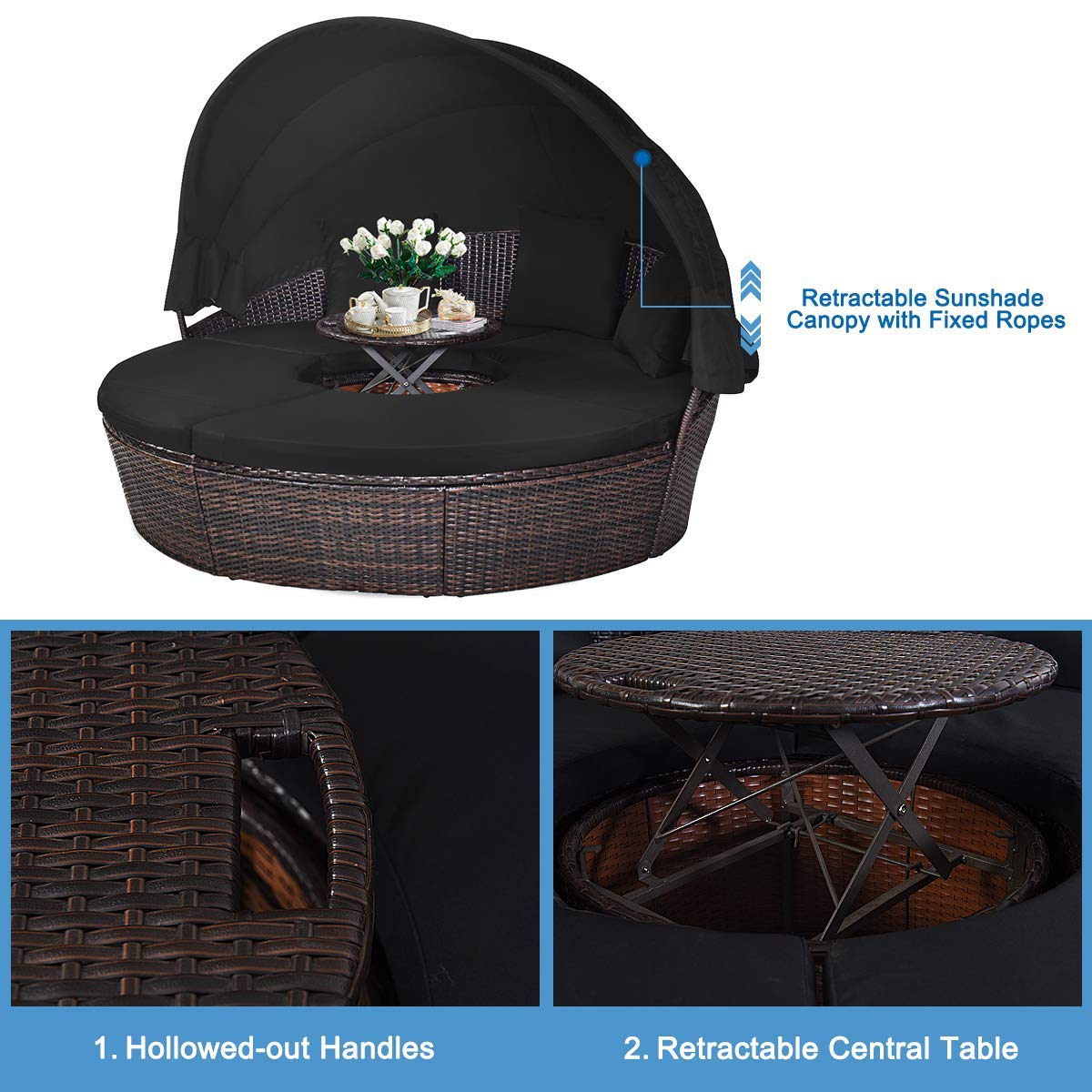 Zewnętrzna leżanka z baldachim – Outdoor Daybed Furniture recenzja i cena