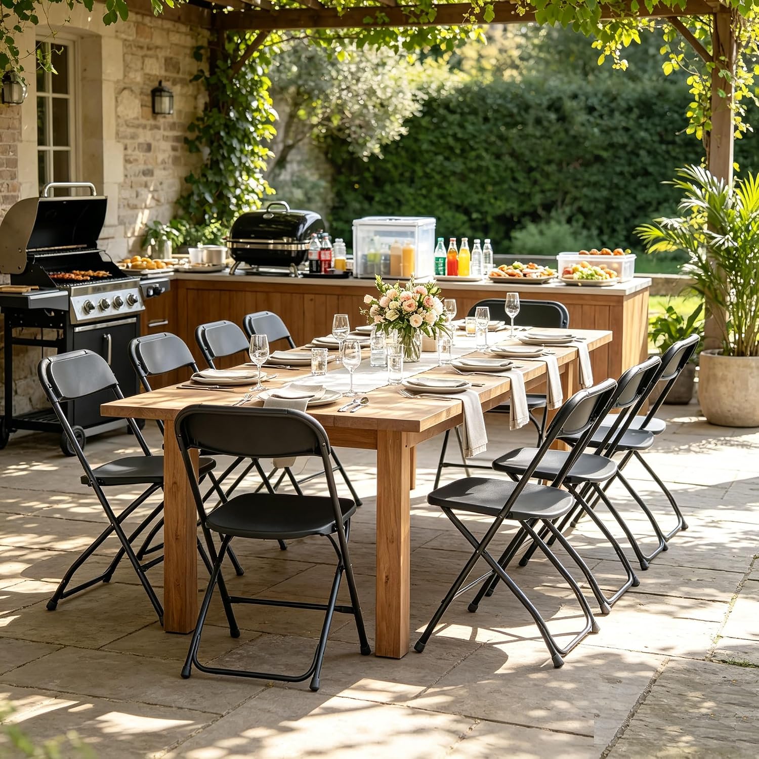 Czarne składane krzesło z meta – Outdoor Furniture Metal Chairs recenzja i cena
