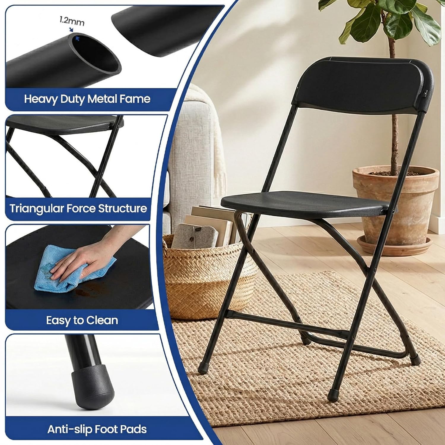 Czarne składane krzesło z meta – Outdoor Furniture Metal Chairs recenzja i cena